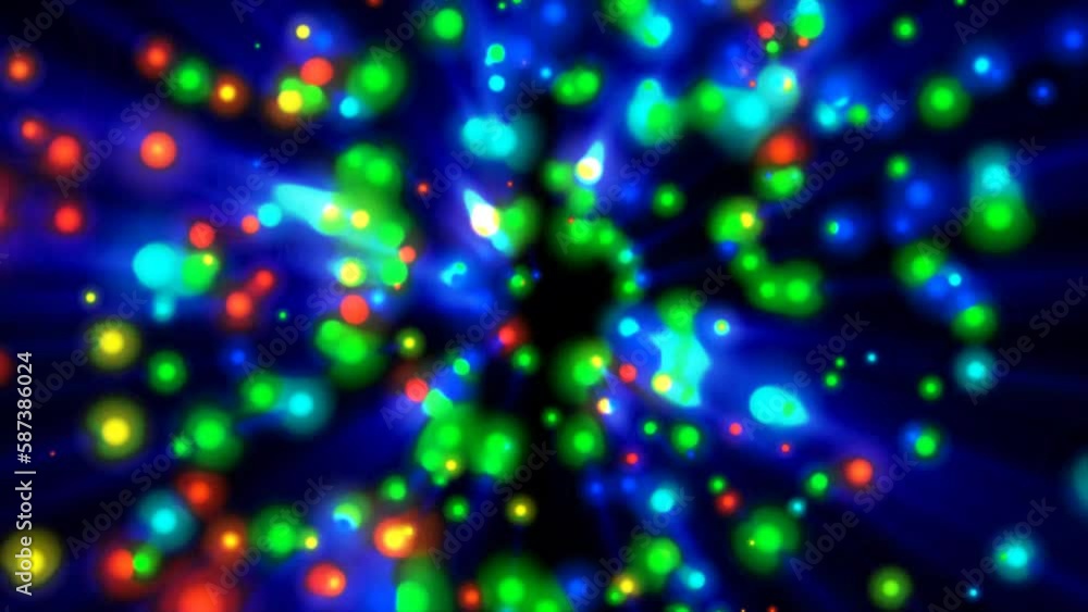 Explosion of light effect of the disco ball glowing geometric particles on isolated black background Explosion of light effect of the disco ball glowing geometric particles on isolated black background