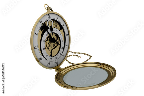 Fototapeta Naklejka Na Ścianę i Meble -  Old fashioned pocket clock with chain