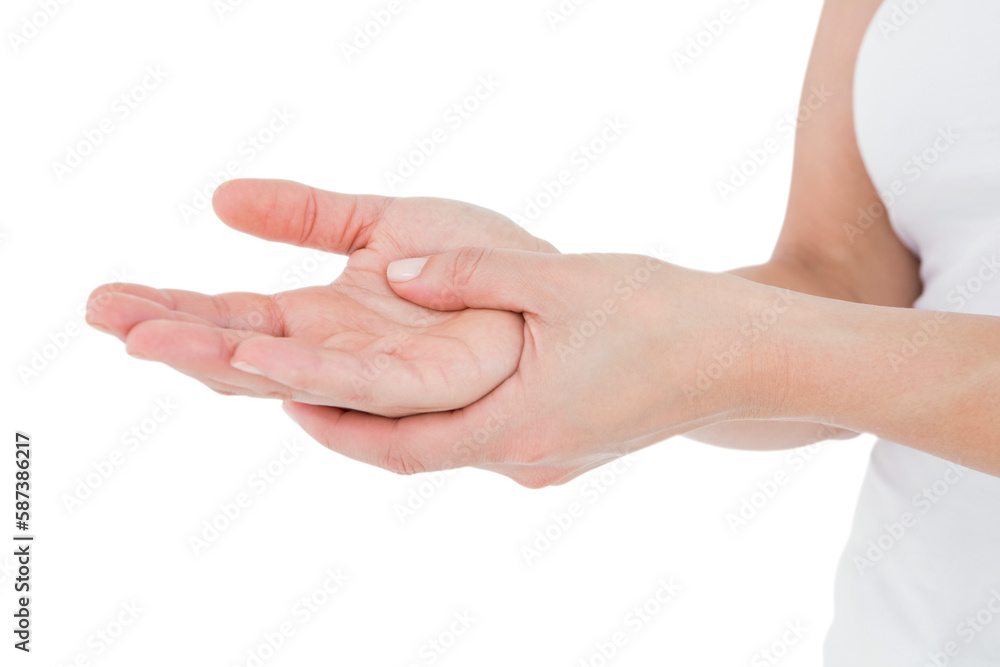Woman with hand pain 