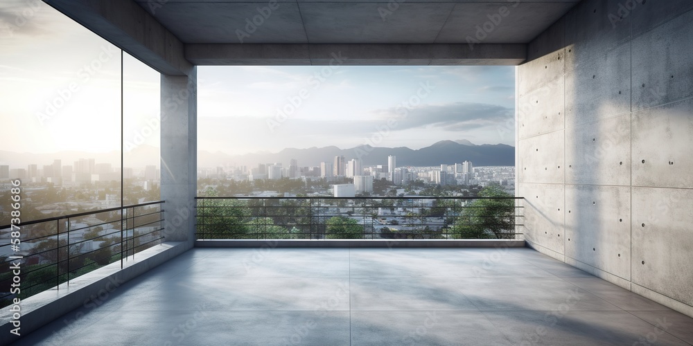 Beautiful modern terrace concept by generative ai Beautiful modern terrace concept by generative ai