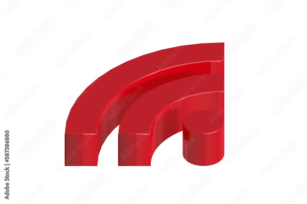 Digitally generated image of red wifi symbol Digitally generated image of red wifi symbol