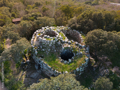 Nuraghe Majori old ancient buildings built by the mysterious Nuragic civilisation in Sardinia, Italy