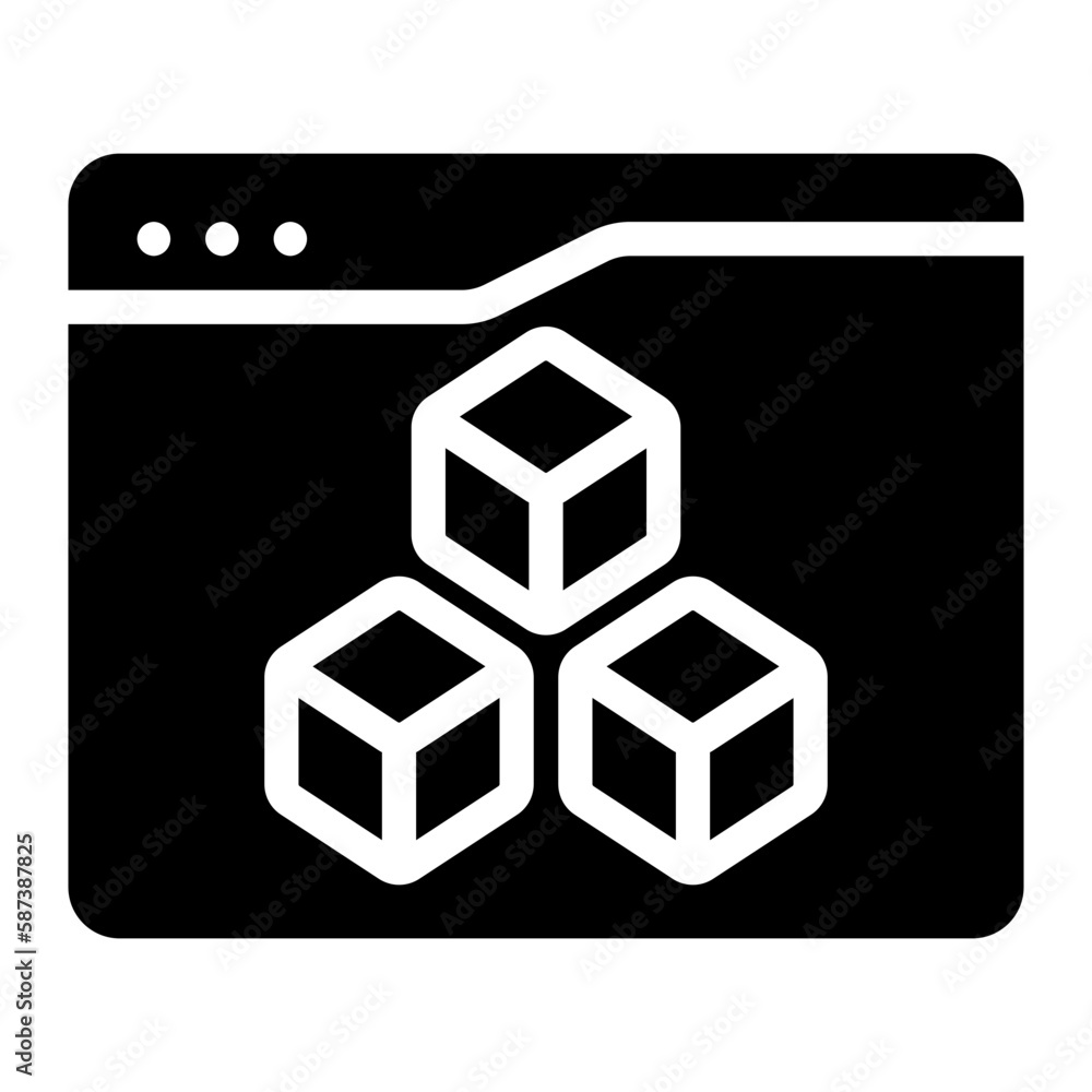 3d programming glyph icon 3d programming glyph icon