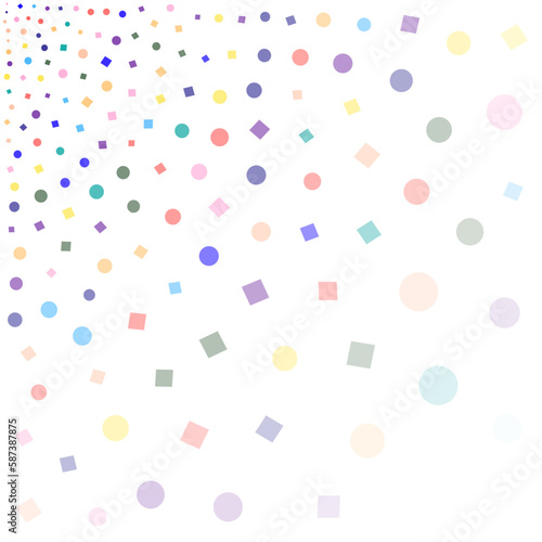 Festival seamless pattern with confetti. Repeating background, vector illustration with different shapes