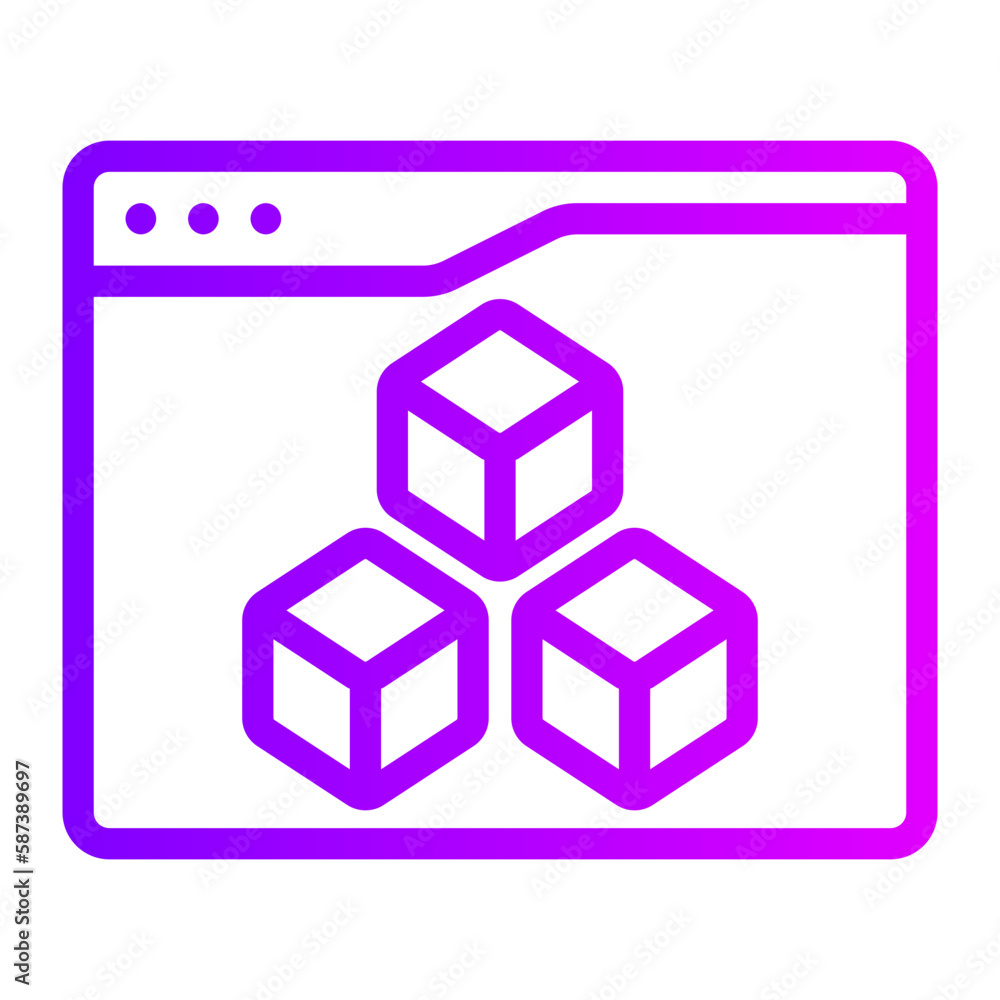 3d programming gradient icon 3d programming gradient icon