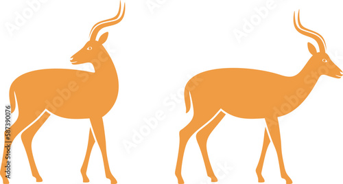 Antelope logo. Isolated antelope on white background