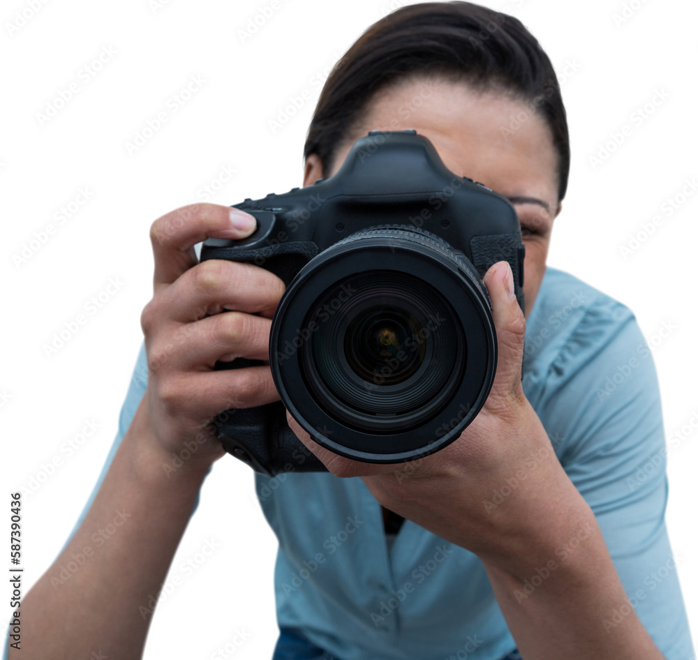 Female photographer photographing through digital camera Female photographer photographing through digital camera