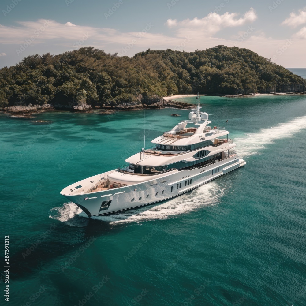 Luxurious Multi-Story Yacht with Elegant Design