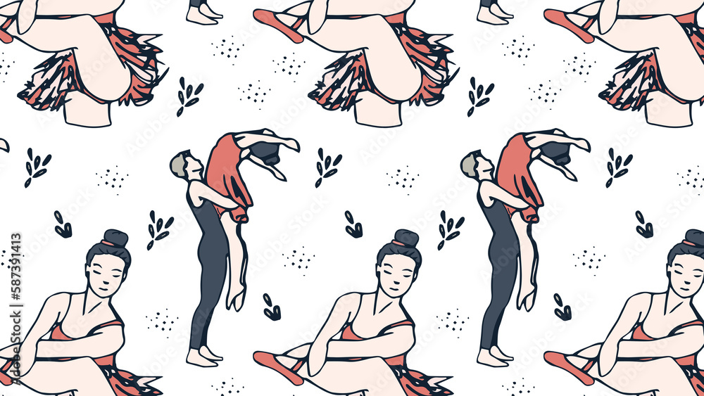 Fototapeta premium Illustrative image of ballet dancers