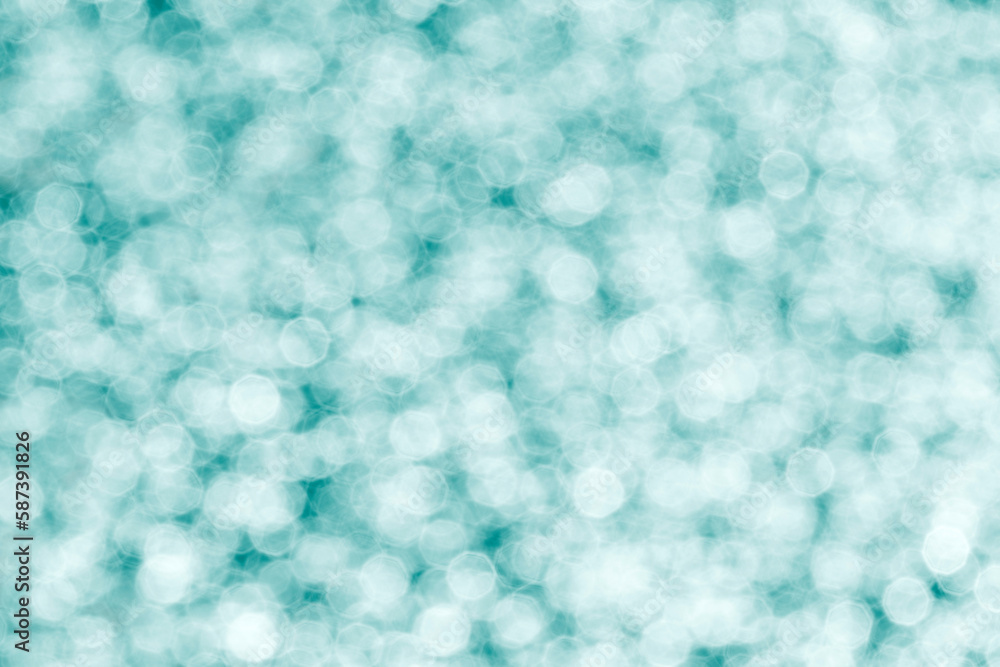turquoise background: close up of bokeh circles