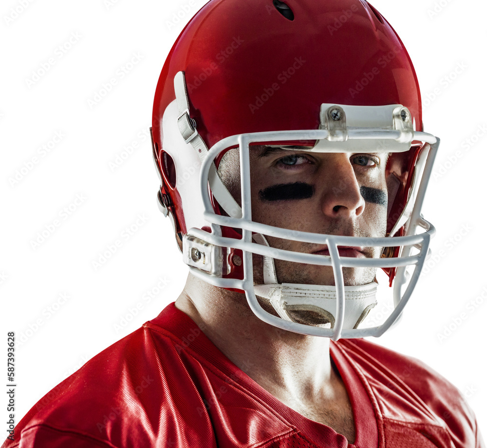 American football player looking at camera American football player looking at camera