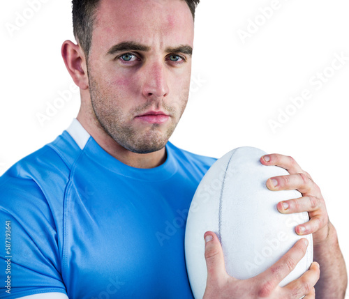 Rugby player looking at camera