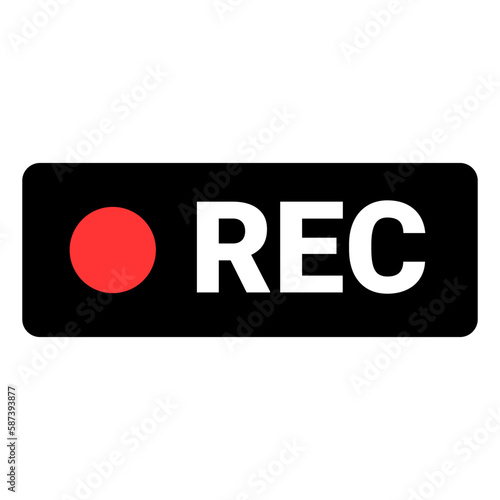 Recording camera icon. REC icon. Cinematography. Vector.
