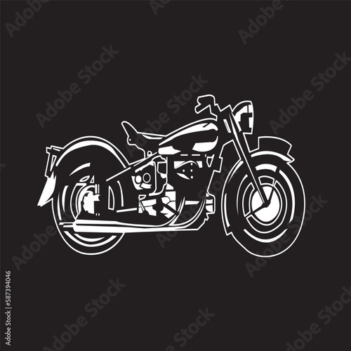 black racing bike with heavy engine,vector illustration