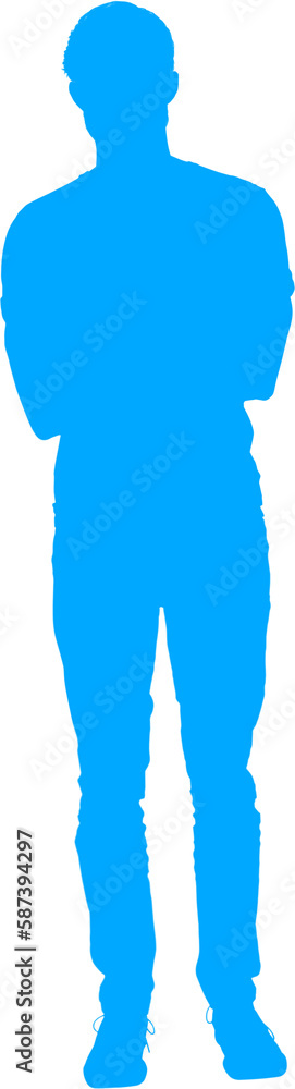 Man standing isolated on white background