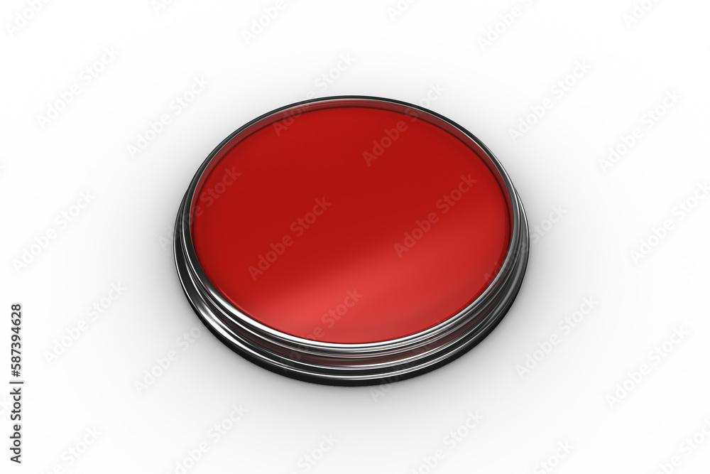 Digitally generated red push button Digitally generated red push button