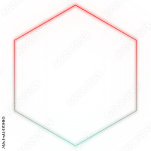Basic shape neon background. Electric geometric shape with light flare glow on transparent. Shining logo border design for casino night club disco rave party in 1980 style vector illustration