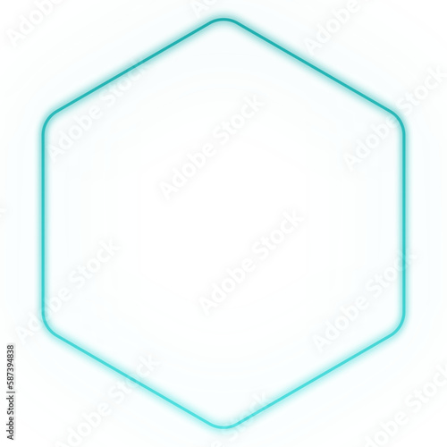Basic shape neon background. Electric geometric shape with light flare glow on transparent. Shining logo border design for casino night club disco rave party in 1980 style vector illustration