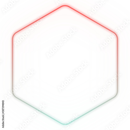 Basic shape neon background. Electric geometric shape with light flare glow on transparent. Shining logo border design for casino night club disco rave party in 1980 style vector illustration