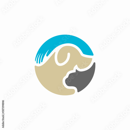 pet care logo design vector