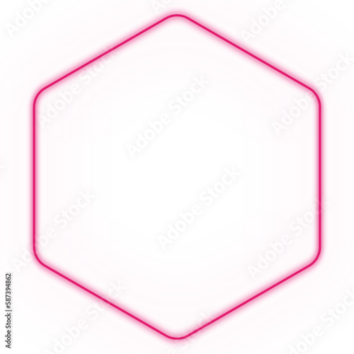 Basic shape neon background. Electric geometric shape with light flare glow on transparent. Shining logo border design for casino night club disco rave party in 1980 style vector illustration