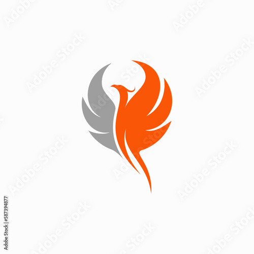 abstract luxury phoenix logo vector