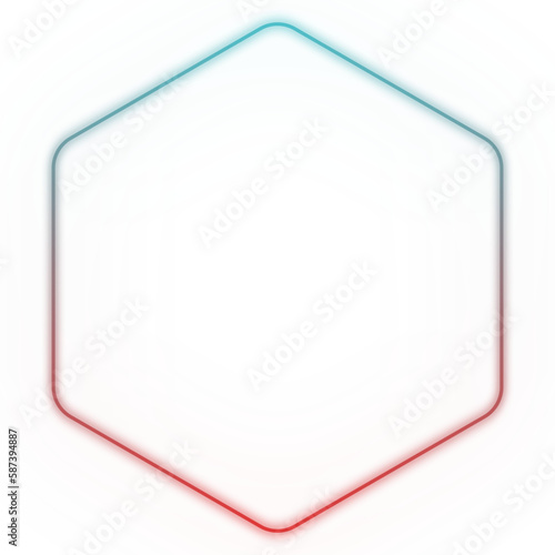 Basic shape neon background. Electric geometric shape with light flare glow on transparent. Shining logo border design for casino night club disco rave party in 1980 style vector illustration