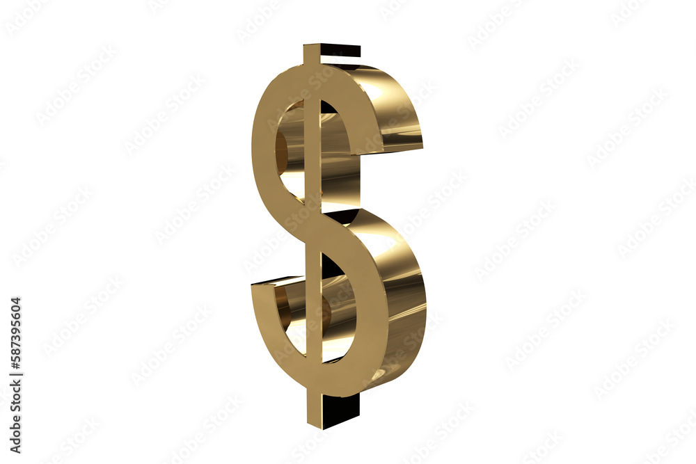 Digitally generated image of golden Dollar symbol Digitally generated image of golden Dollar symbol