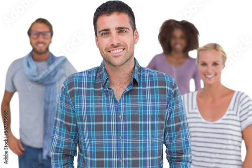 Smiling stylish group portrait