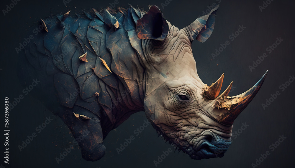 Thoughtful Rhino Dark Minimal Illust Art iPhone 7 wallpaper  Iphone 5s  wallpaper Minimalist animal Ipad wallpaper