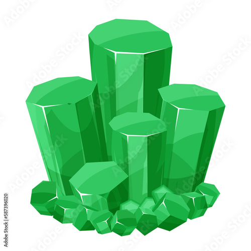 宝石の原石のイラスト_エメラルド