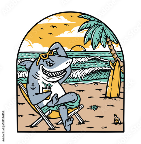 sharks are enjoying the beach view
