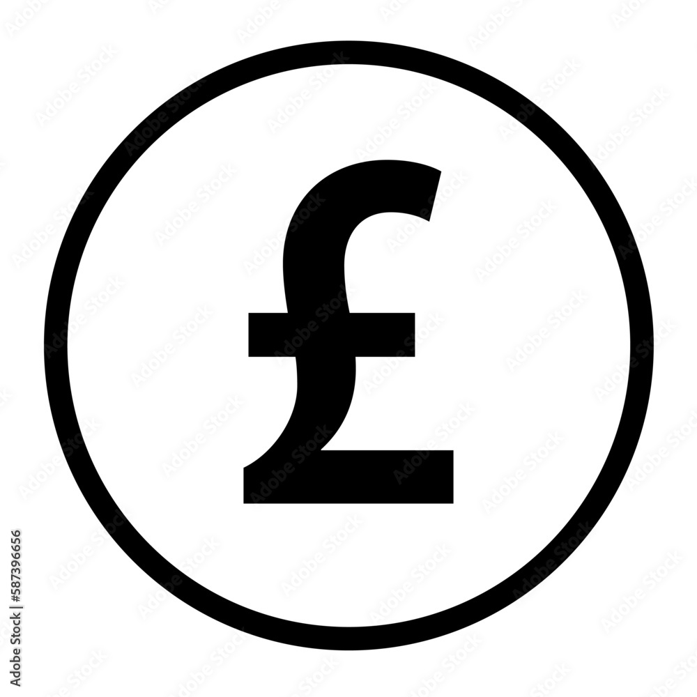 Round pound sterling silhouette icon. Vector. Round pound sterling silhouette icon. Vector.