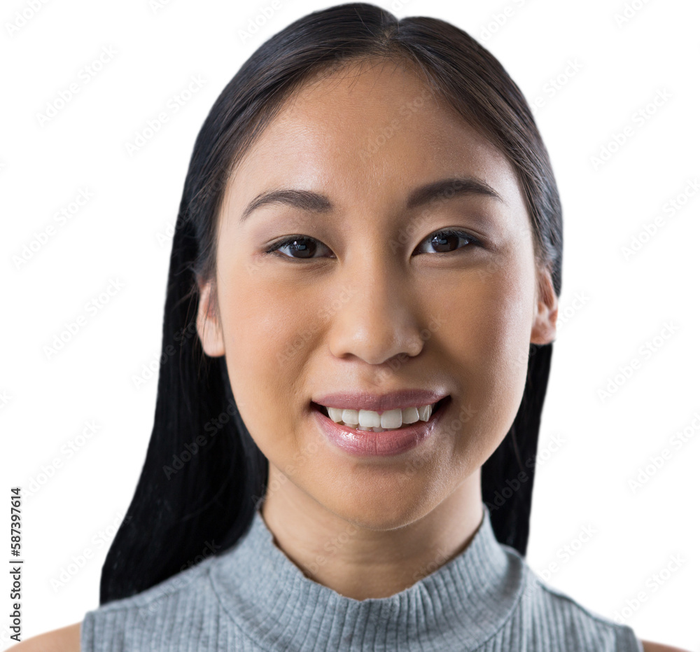 Smiling woman against white background Smiling woman against white background