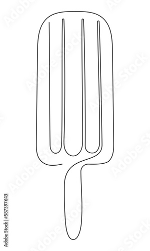  A ice cream drawing by one continuous line isolated vector