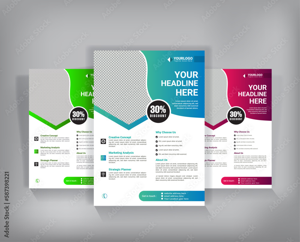 Corporate healthcare and medical cover and back page a4 flyer design template, Layout template, brochure background. Vector design. A4 size for poster, flyer or cover.