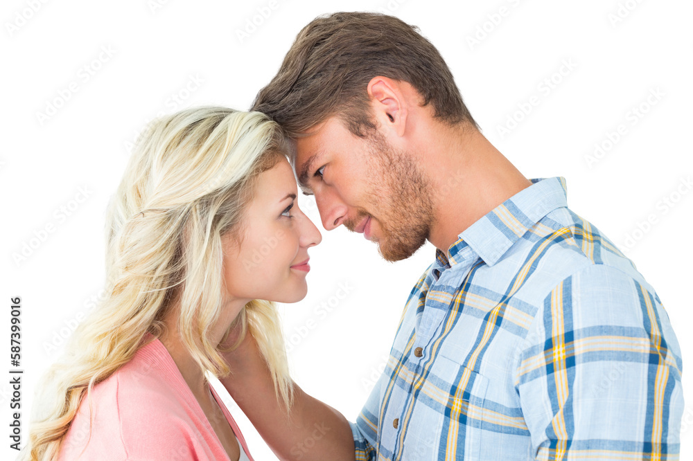 Attractive couple smiling at each other Attractive couple smiling at each other