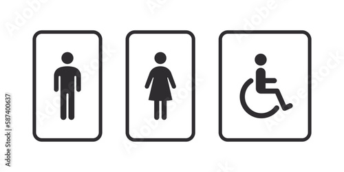 Restroom icons. Water closet. Simple toilet signs. Vector scalable graphics