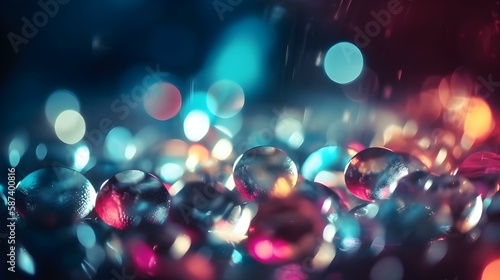 Abstract Blurred Color Light Spots with Lens or Crystal Flare Bokeh