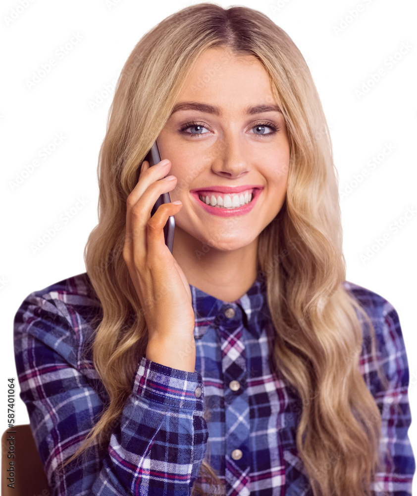 Portrait of businesswoman talking on mobile phone Portrait of businesswoman talking on mobile phone