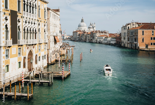 View from the Ponte dell'Accademia Bridge in Venice, Italy. © slongy81