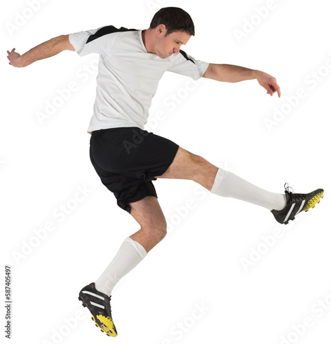 Football player in white kicking © vectorfusionart