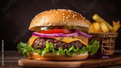 A Delicious Cheeseburger Meal