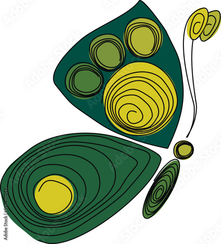 Butterfly quilling. Figure butterflies black and white. Butterfly in paper technology quilling