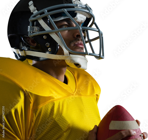 American football player looking away