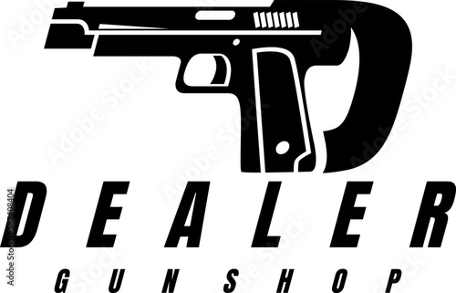 gun shop logo design vector