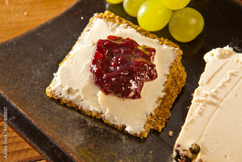 Vegan Cheese with in a table