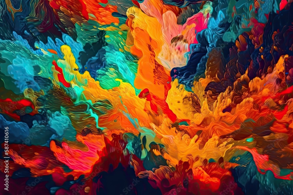 vibrant and colorful painting with bold brushstrokes. Generative AI