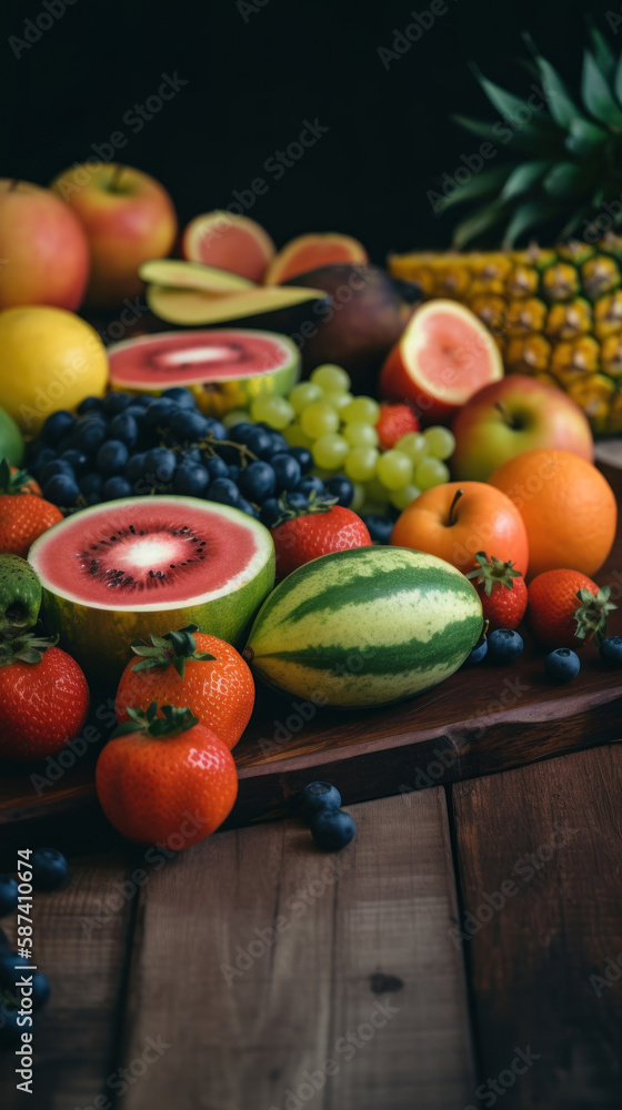 A Table Filled With Delicious Fruits A Table Filled With Delicious Fruits