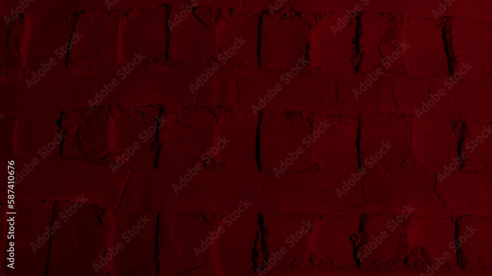 Obraz premium Red texture. Powder background. Pedra, sand. Red color. Dark red. Intense dark red. Cracks, waves, lines, circles, depressions. convex. Banner, advertising, for inscription